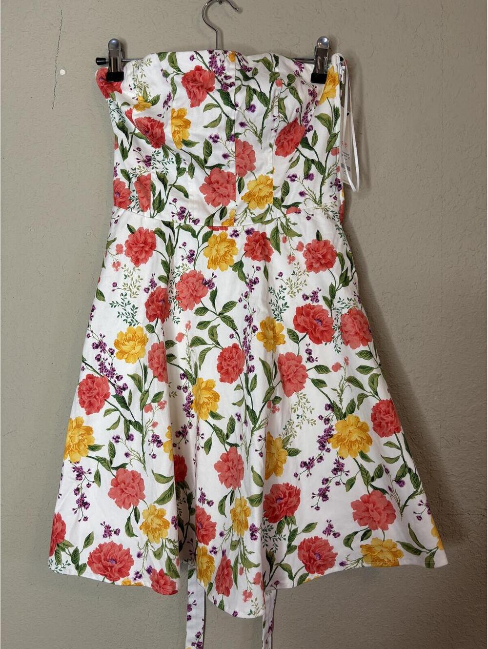 Mi Ami for Francesca's Floral Strapless Fit and Flare Dress Size M